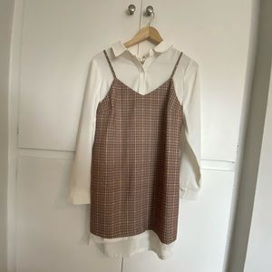 two in one plaid dress